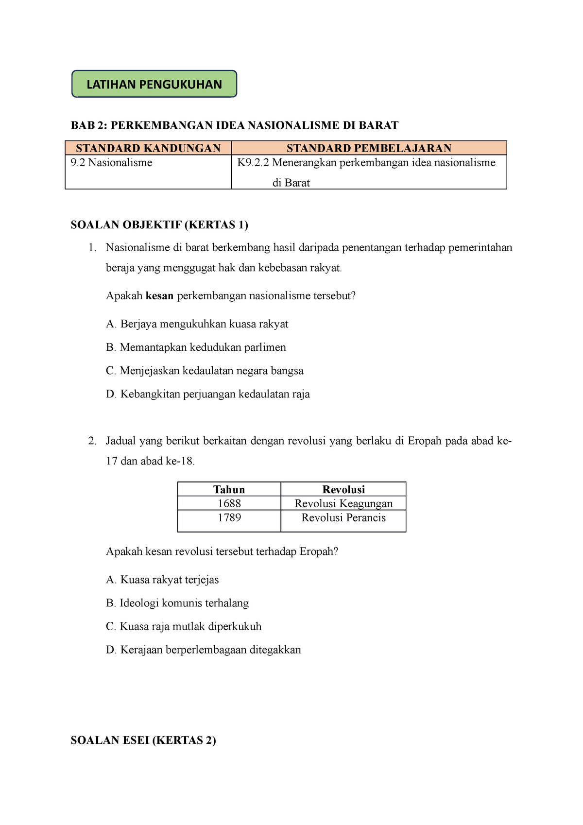 Latihan Pengukuhan Modul BAB 2 & BAB 6 Kaedah Mengajar Mengajar - BAB 2 ...