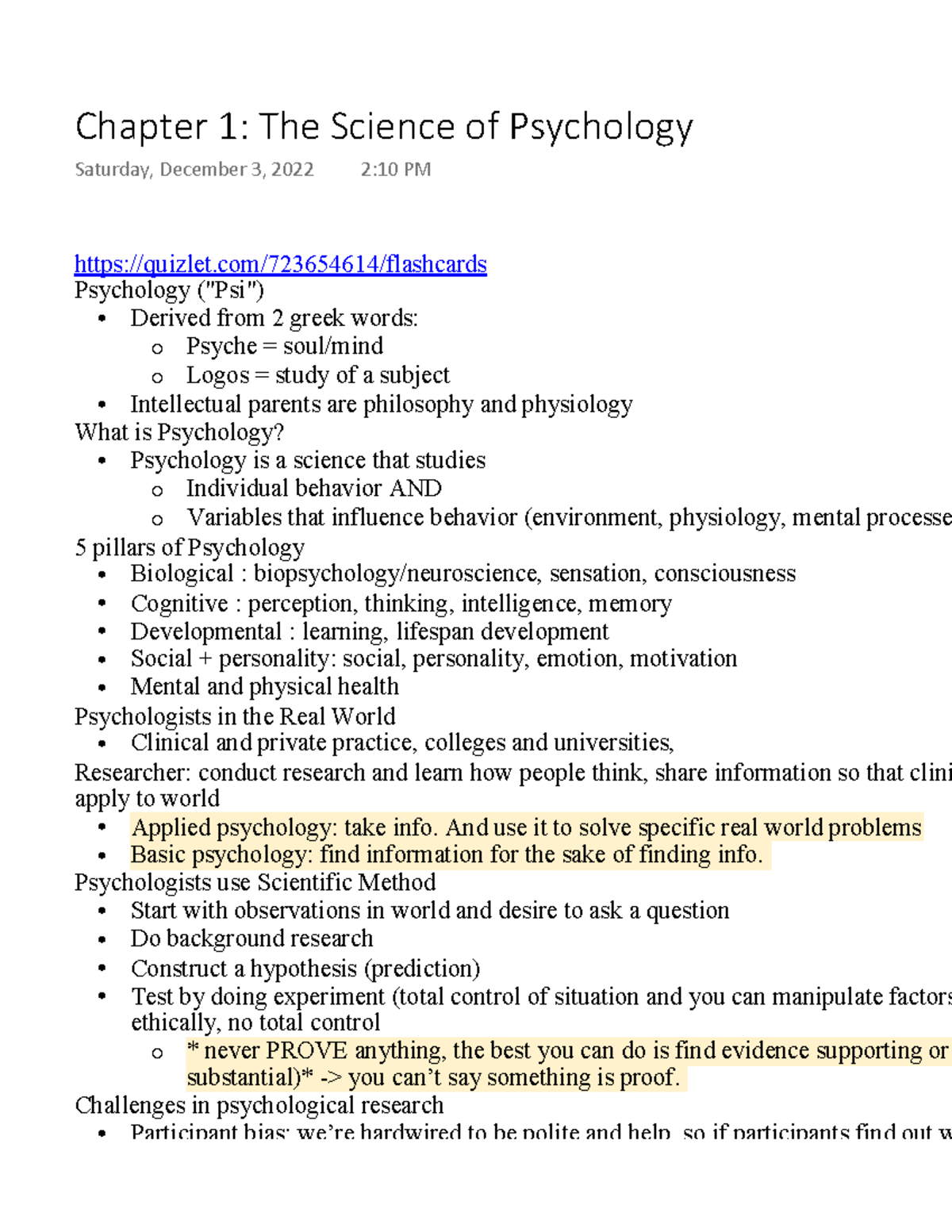 Chapter 1 The Science Of Psychology - Quizlet/723654614/flashcards ...