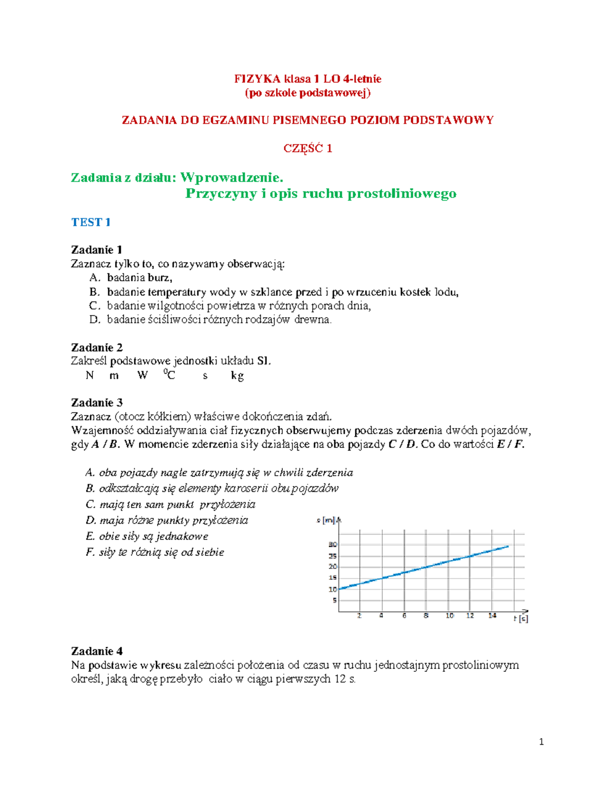 Fizyka kl 1 LO zada PP cz1 - FIZYKA klasa 1 LO 4 - letnie (po szkole
