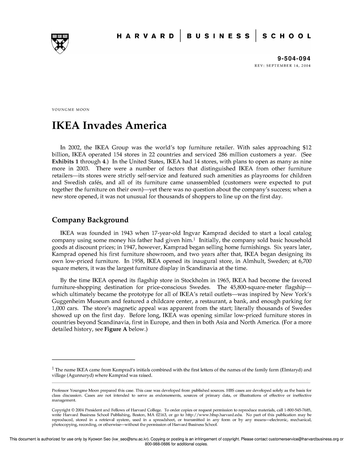 ikea case study harvard business school answers