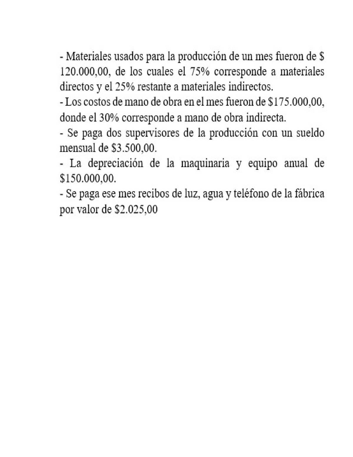 Ejercicios Contabilidad - Contabilidad De Costos I - Studocu