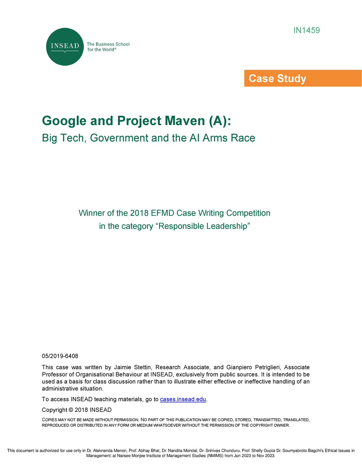 google ethics case study