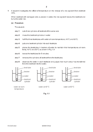 0654 62 O N 22 - Past Paper Question - ©ucles 2022 0654 62 O N  1 A 