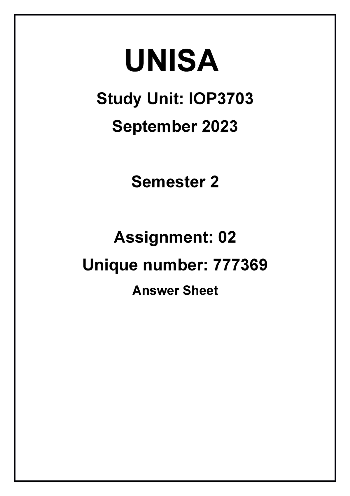 unisa assignments 2023