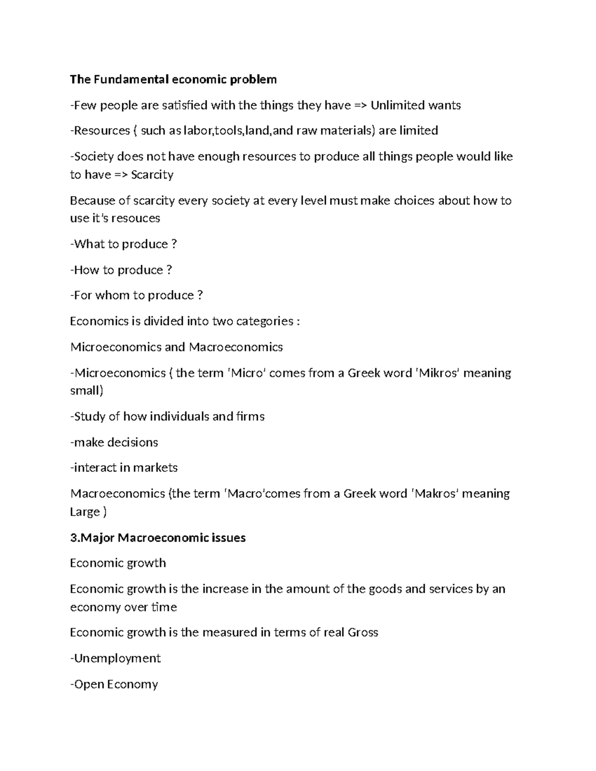 The Fundamental economic problem - Studocu