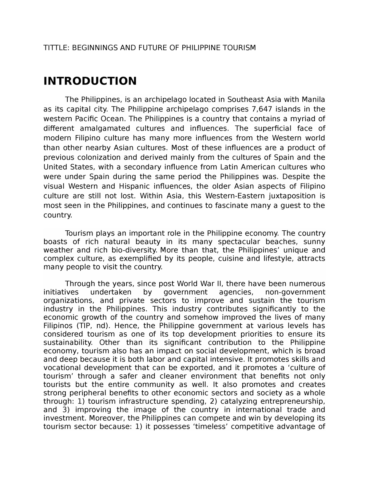 essay philippine tourism