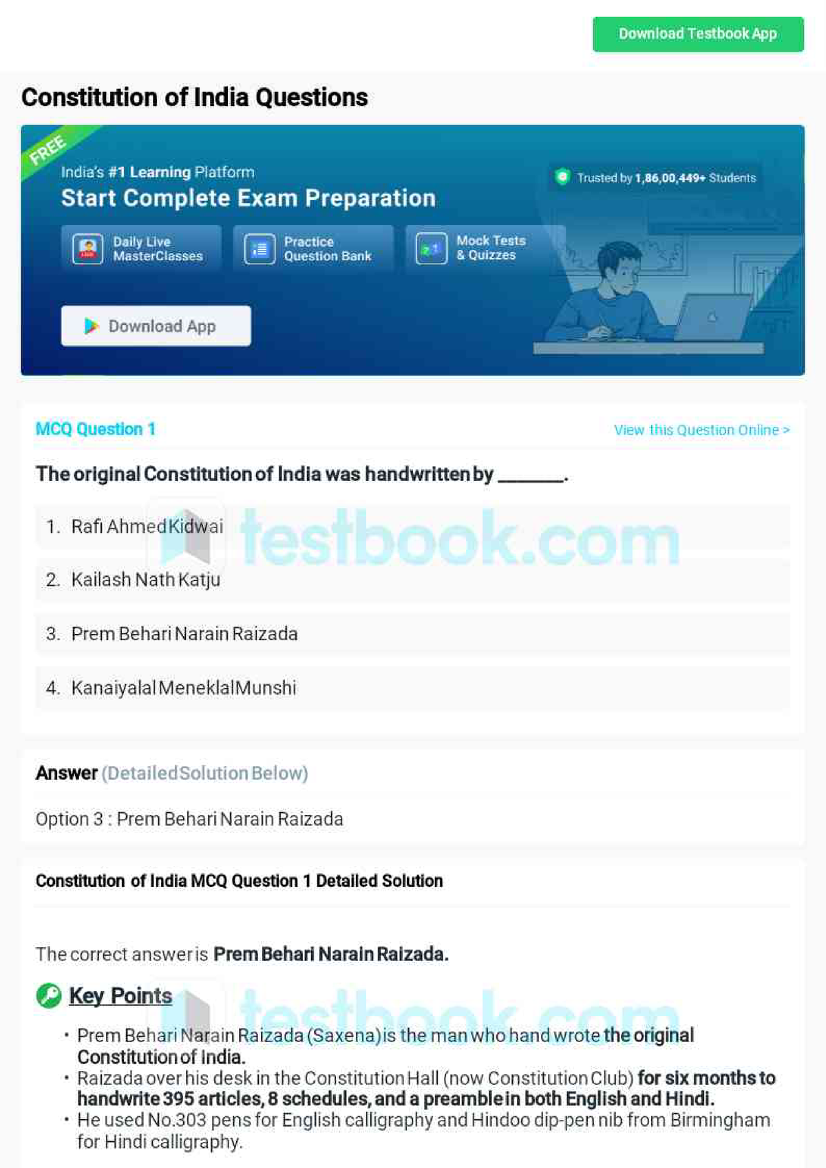 Mcq On Constitution Of India 5eea6a1139140 F30f369ebe3 - Constitutional ...