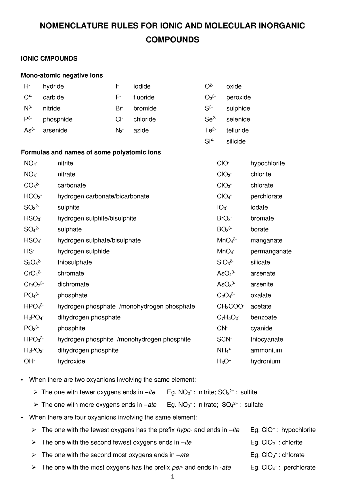 Direct File Topic Download-9 - NOMENCLATURE RULES FOR IONIC AND ...