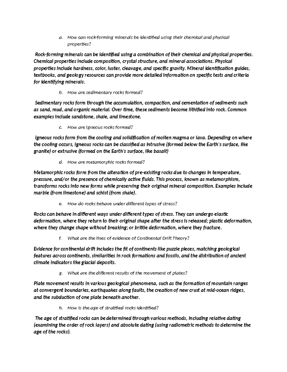 How can rock a. How can rockforming minerals be identified using