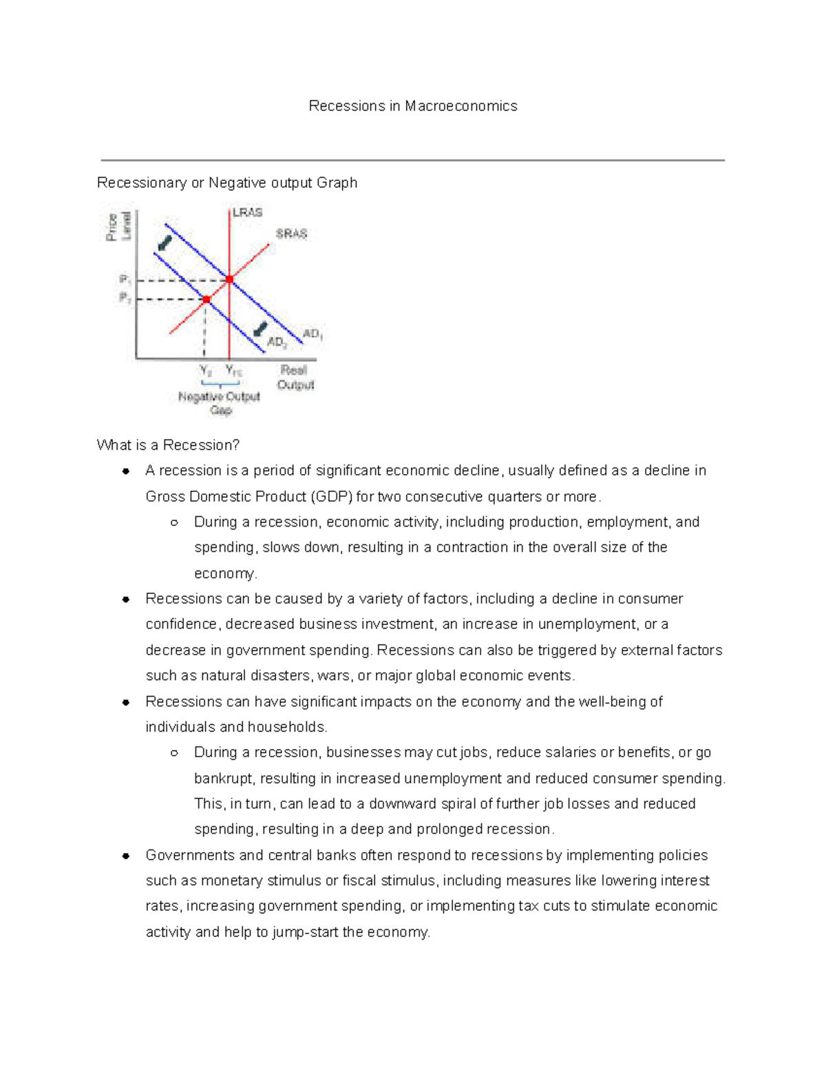 ECO 100 Recessions In Macroeconomics - Recessions In Macroeconomics ...