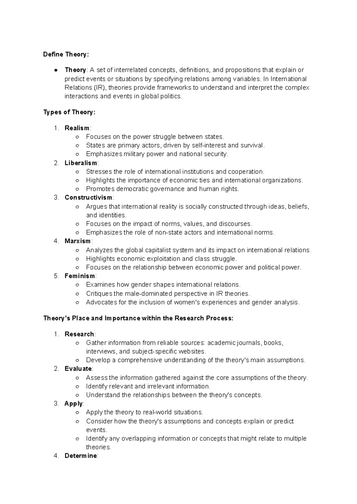 Week 1 IPL - Introduction to ipl - Define Theory: Theory: A set of ...