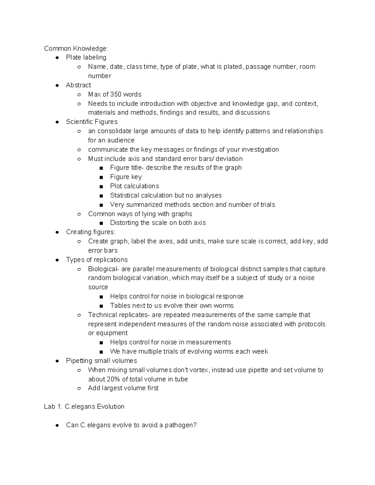 Bio Lab 142 review guide - Common Knowledge: Plate labeling Name, date ...