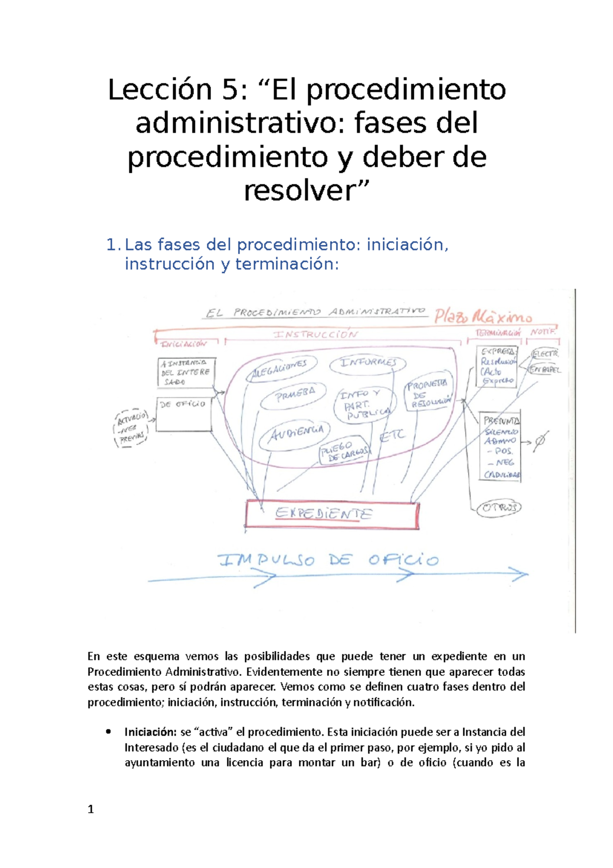 Lección 5 - Las fases del procedimiento: iniciación, instrucción y ...
