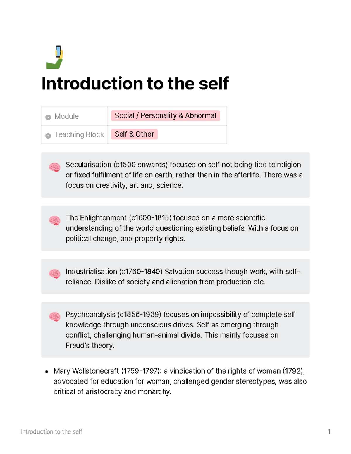 Introduction to the self - 🤳 Introduction to the self Module Social ...