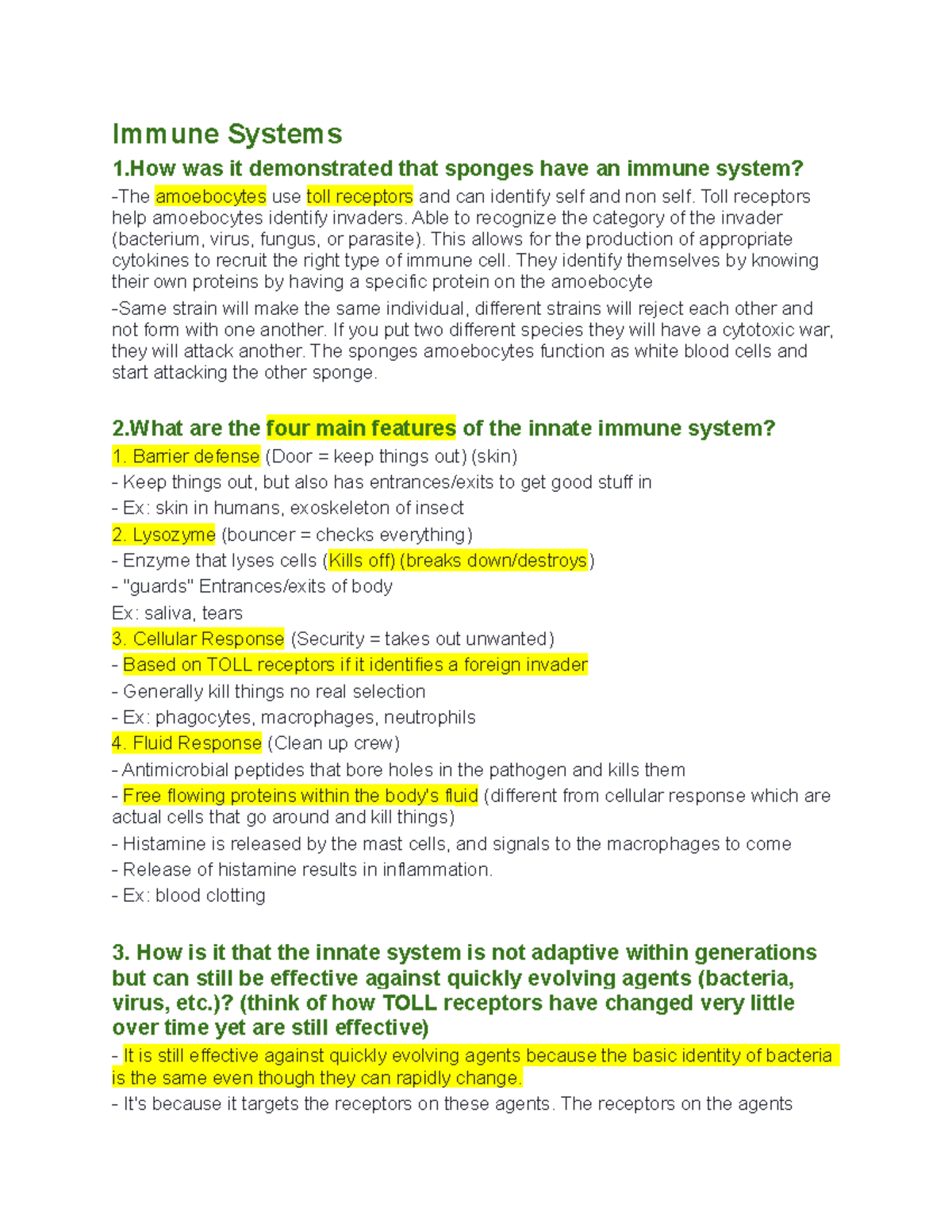 Biol 2 -Final exam review questions part 2 - Immune Systems 1 was it ...