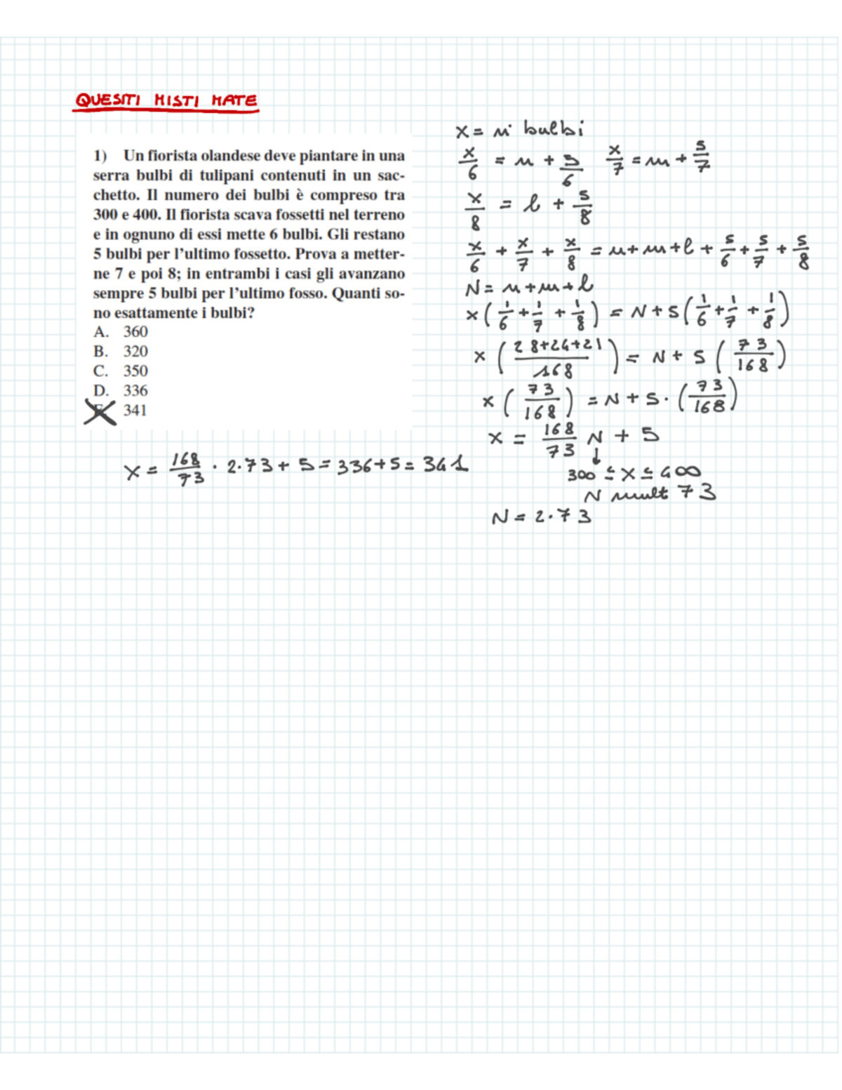 03 quesiti misti mate - esercizi test - Matematica 1 / Mathematics ...