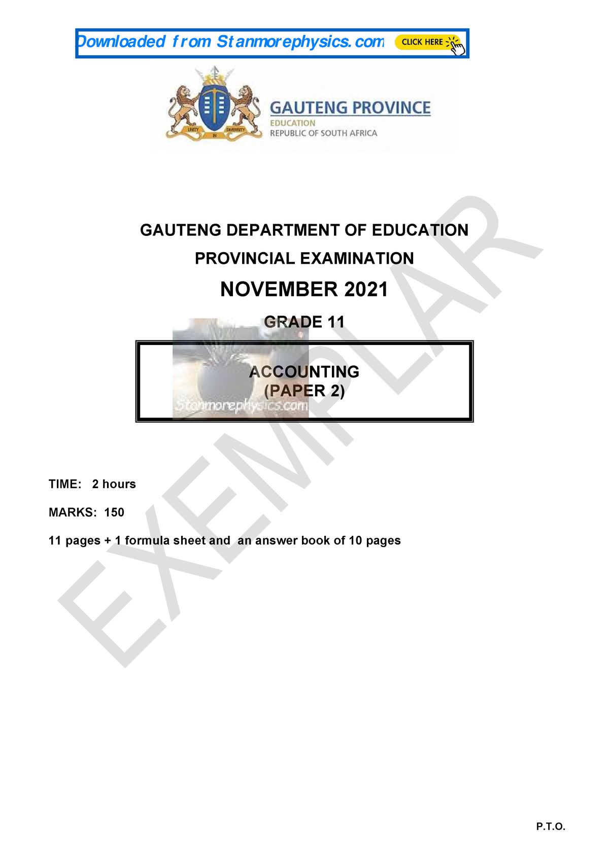 Gauteng Accounting Grade 11 November 2021 P2 And Memo GAUTENG   Thumb 1200 1697 