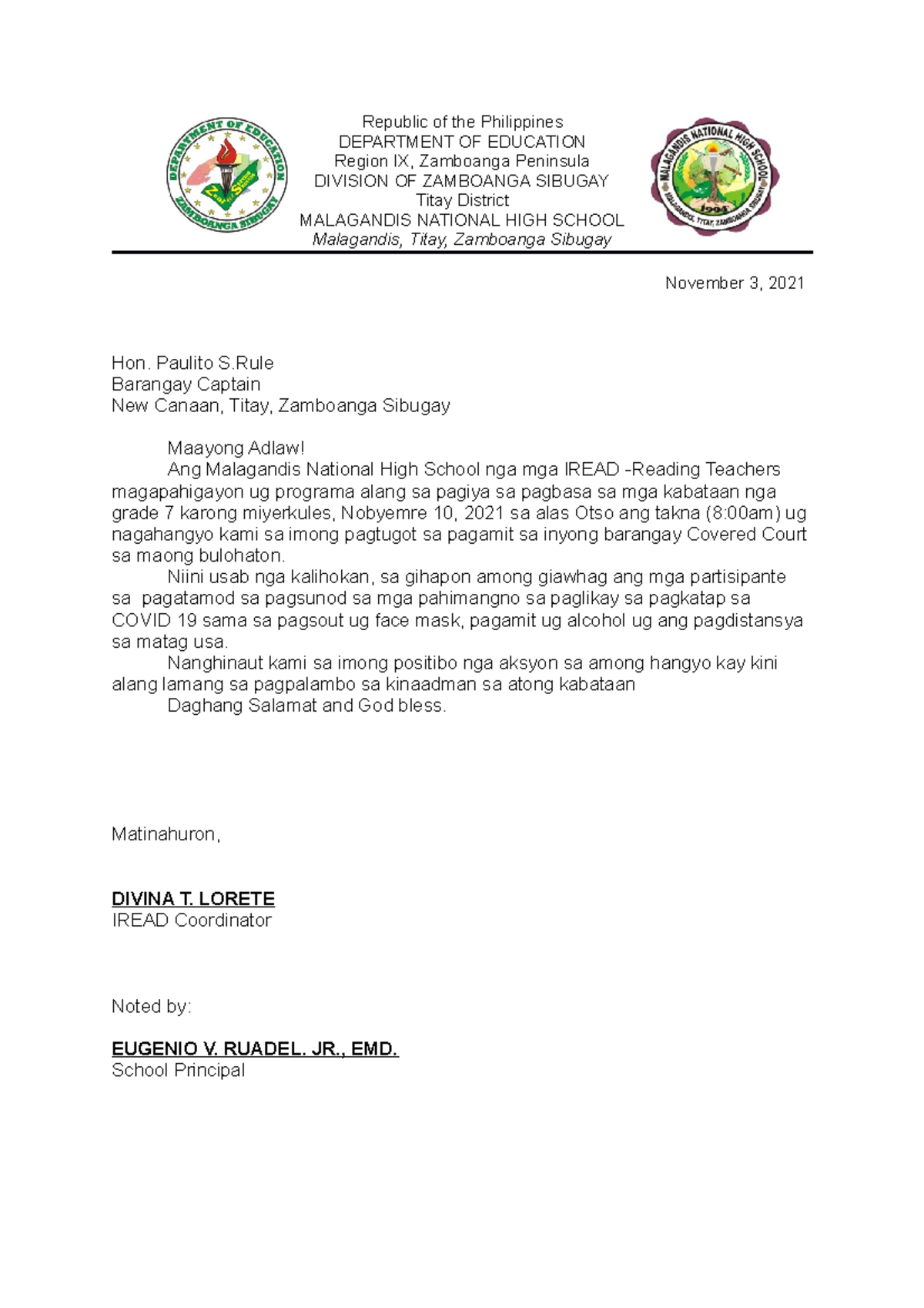 application letter in bisaya