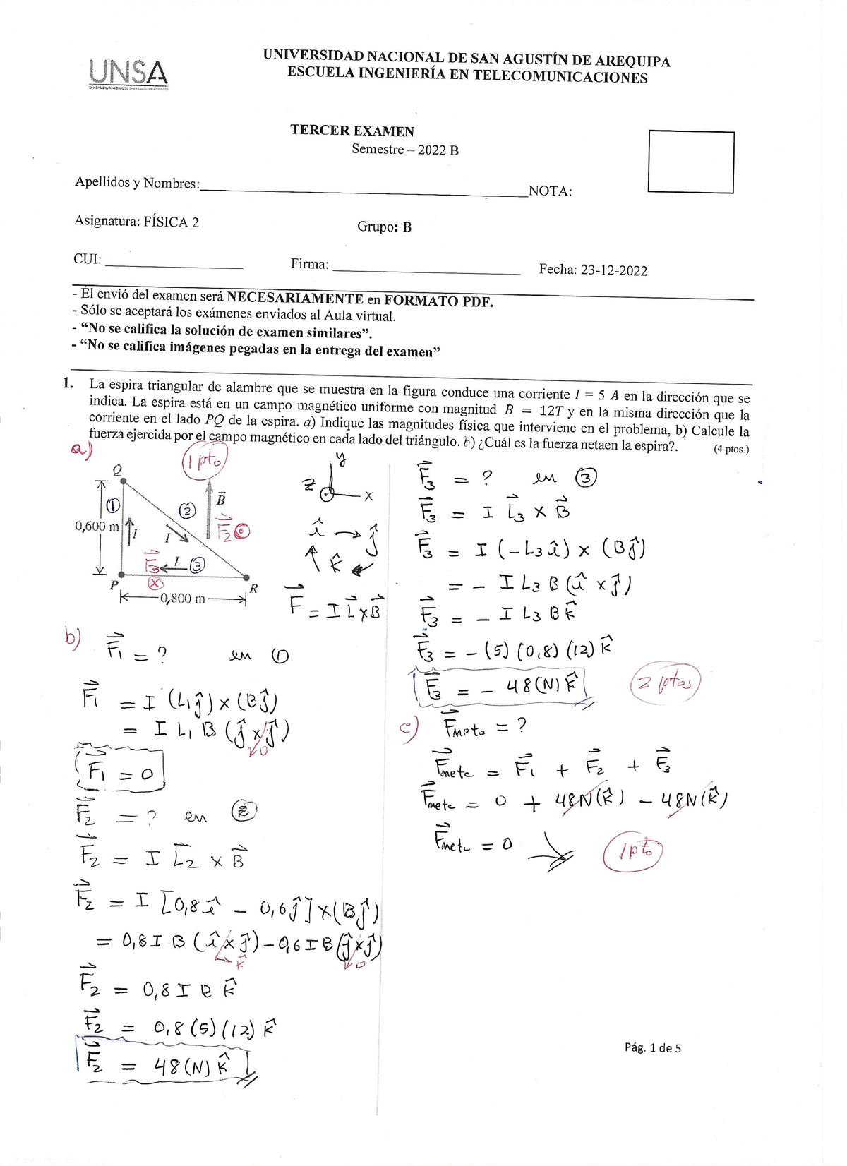 Solucion Tercer Examen- Grupo B - Ecuaciones Diferenciales - Studocu