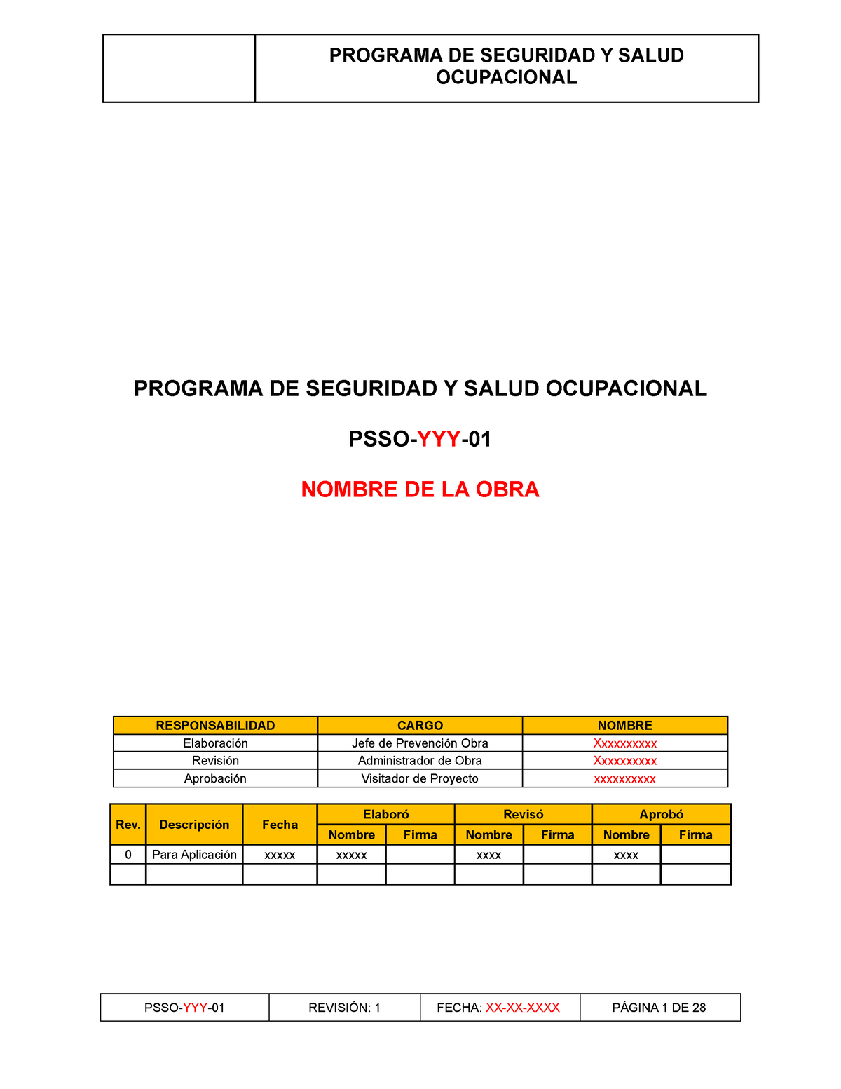 Programa De Seguridad Y Salud Ocupaciona Ocupacional Programa De Seguridad Y Salud Ocupacional 1269