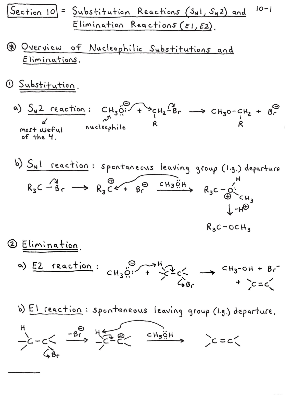 Substitution and Elimination reactions - Lecture Notes - Chemistry for ...