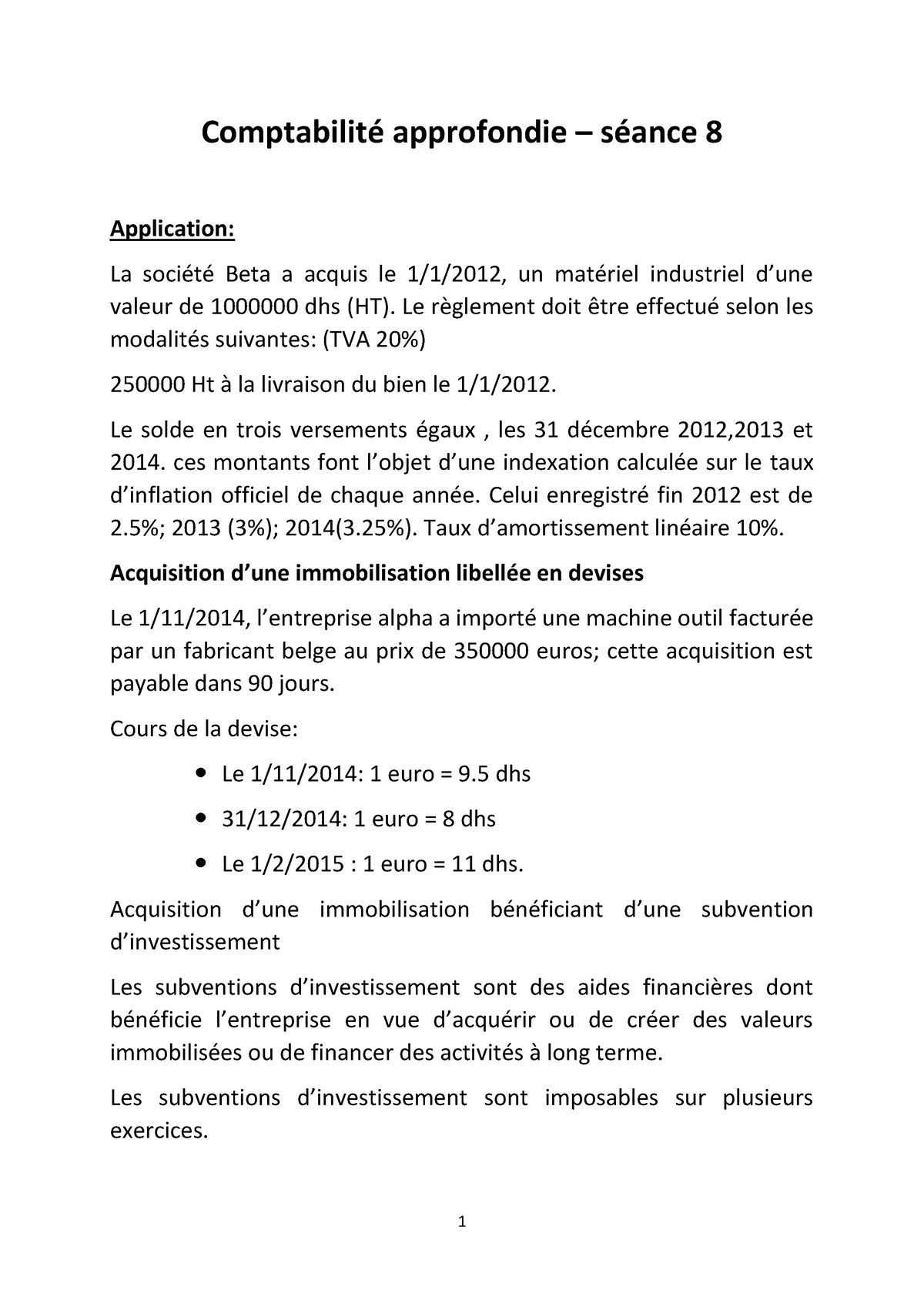 Comptabilité Approfondie - 8 - 1 Comptabilité Approfondie – Séance 8 ...