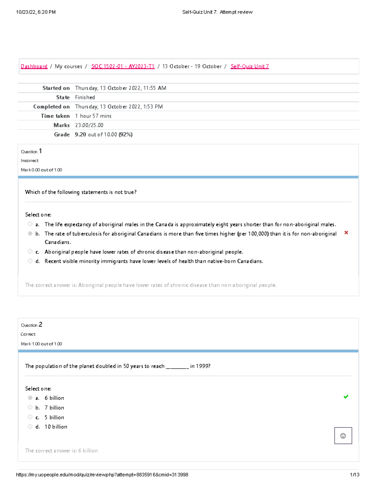 Unit 7 Attempt Review: Quiz Questions And Answers - Studocu