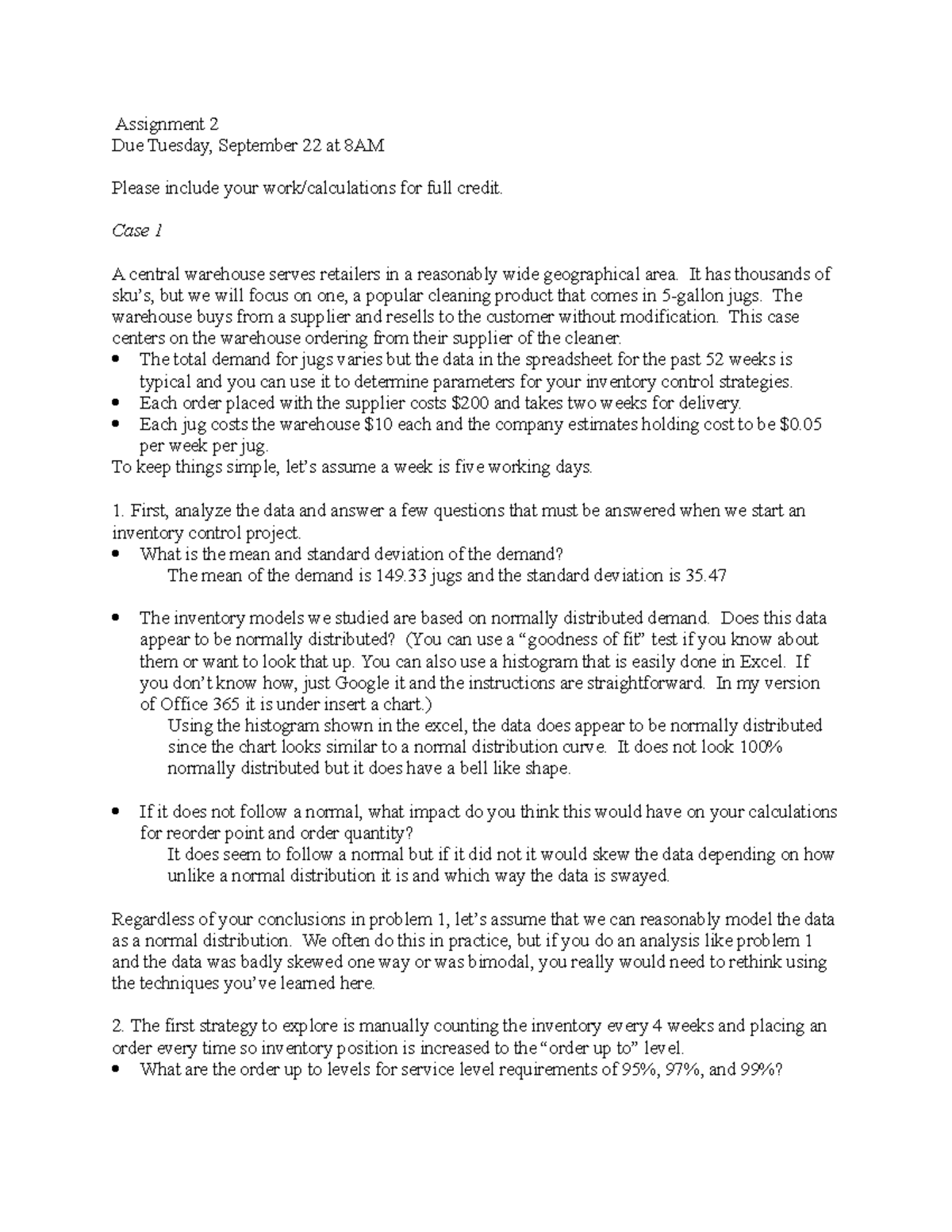 4560 HW 3 - this is for the course listed above - Assignment 2 Due ...