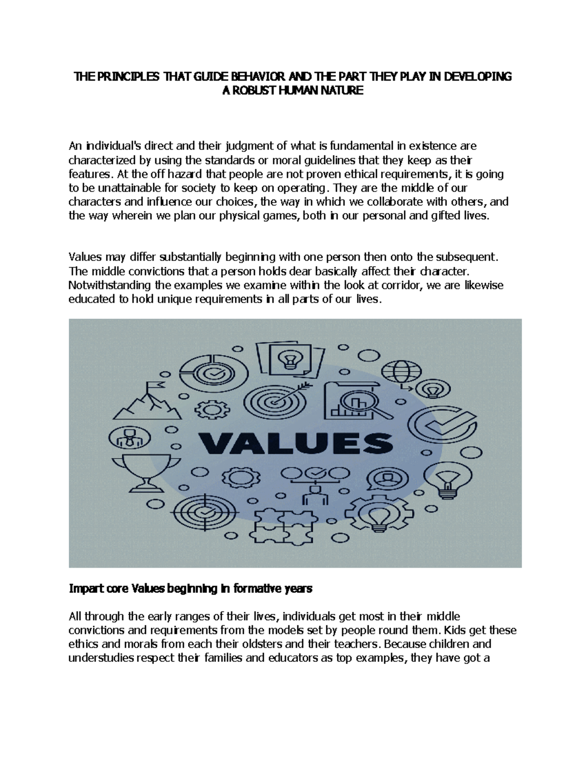 Notes ON THE Principles THAT Guide Behavior AND THE PART THEY PLAY IN ...