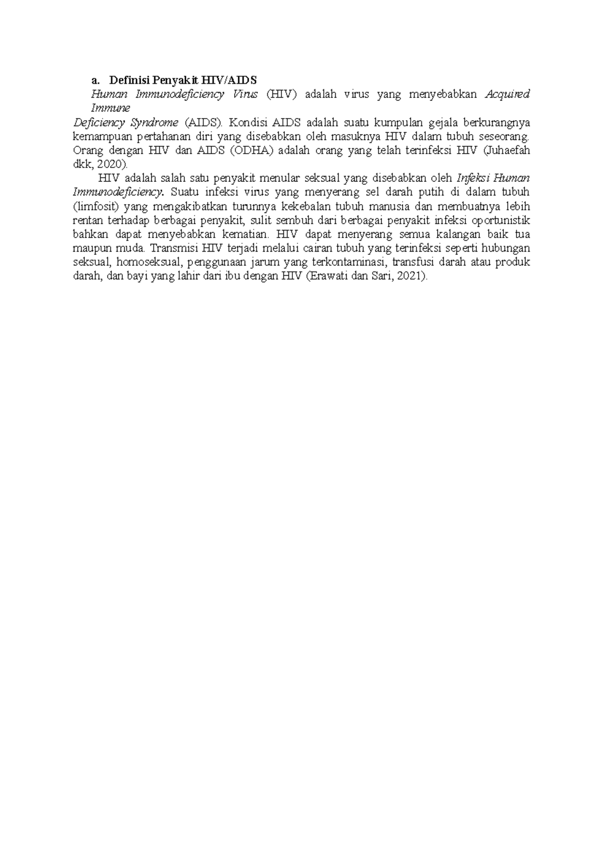 A. Definisi penyakit PMS - a. Definisi Penyakit HIV/AIDS Human ...