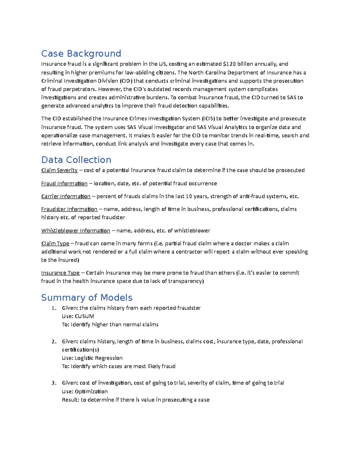 Case Study - n/a - MATH 100 - UNI - Studocu
