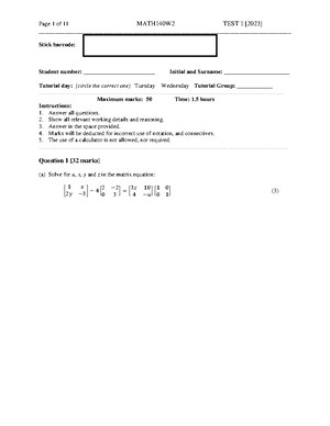 STA 130 S2 test 1 - TEST - SEAT NUMBER STAT130: INTRODUCTION TO ...