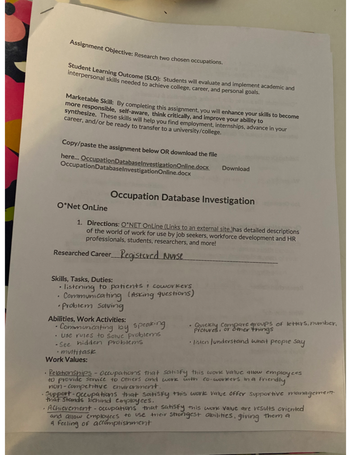 Occupation assignment pt 1 - Bio 1404 - Studocu