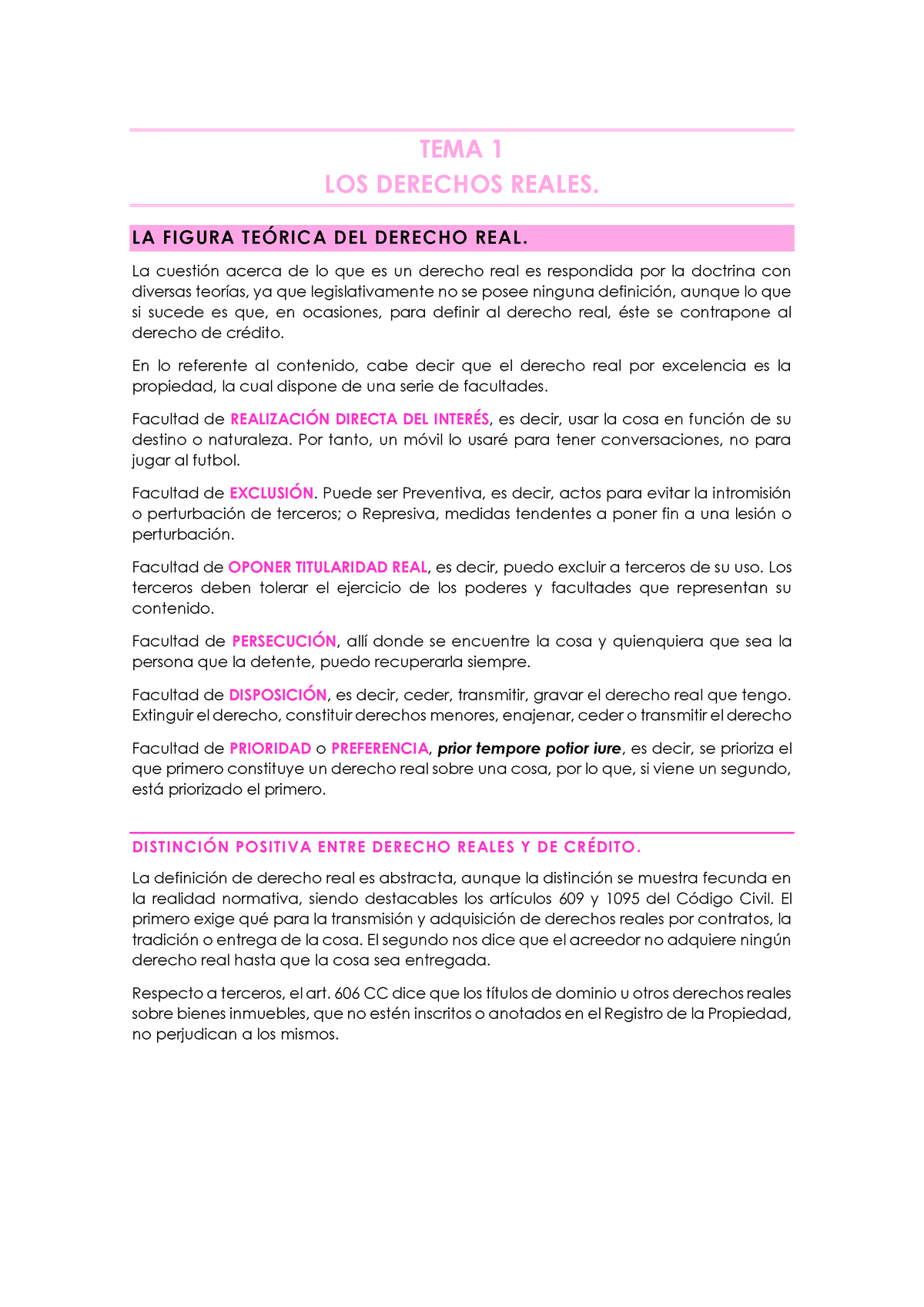 Tema Los Derechos Reales Tema Los Derechos Reales La Figura