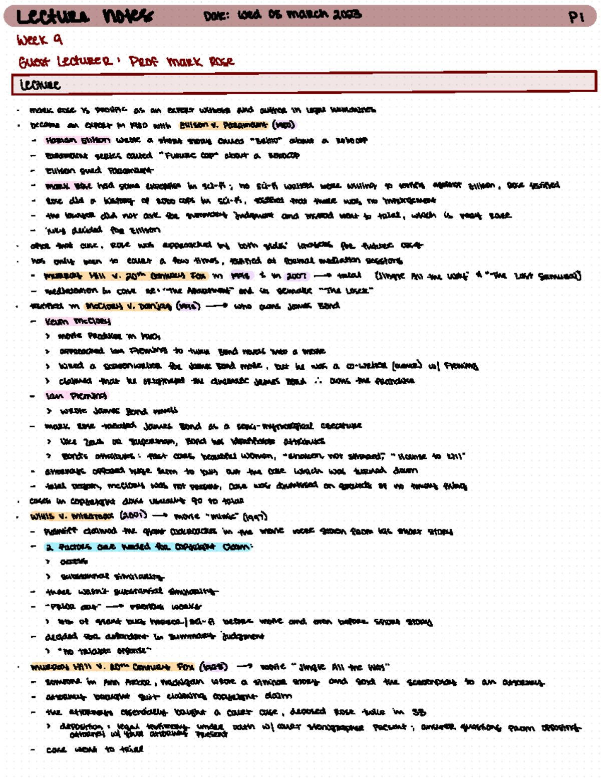 Engl 37 Lecture Notes - Lecture notes Date: Wed 08 march 2023 PI Week 9 ...
