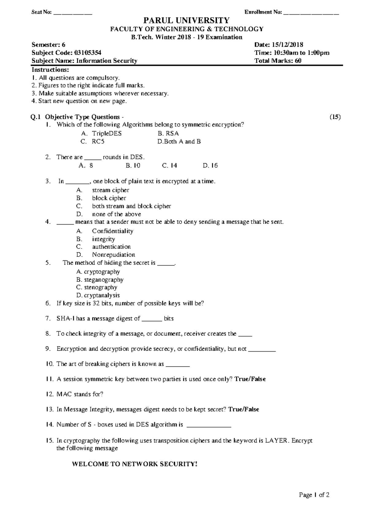 Crypto - Old QP (W 2018 ) - Notes - Page 1 of 2 Seat No ...