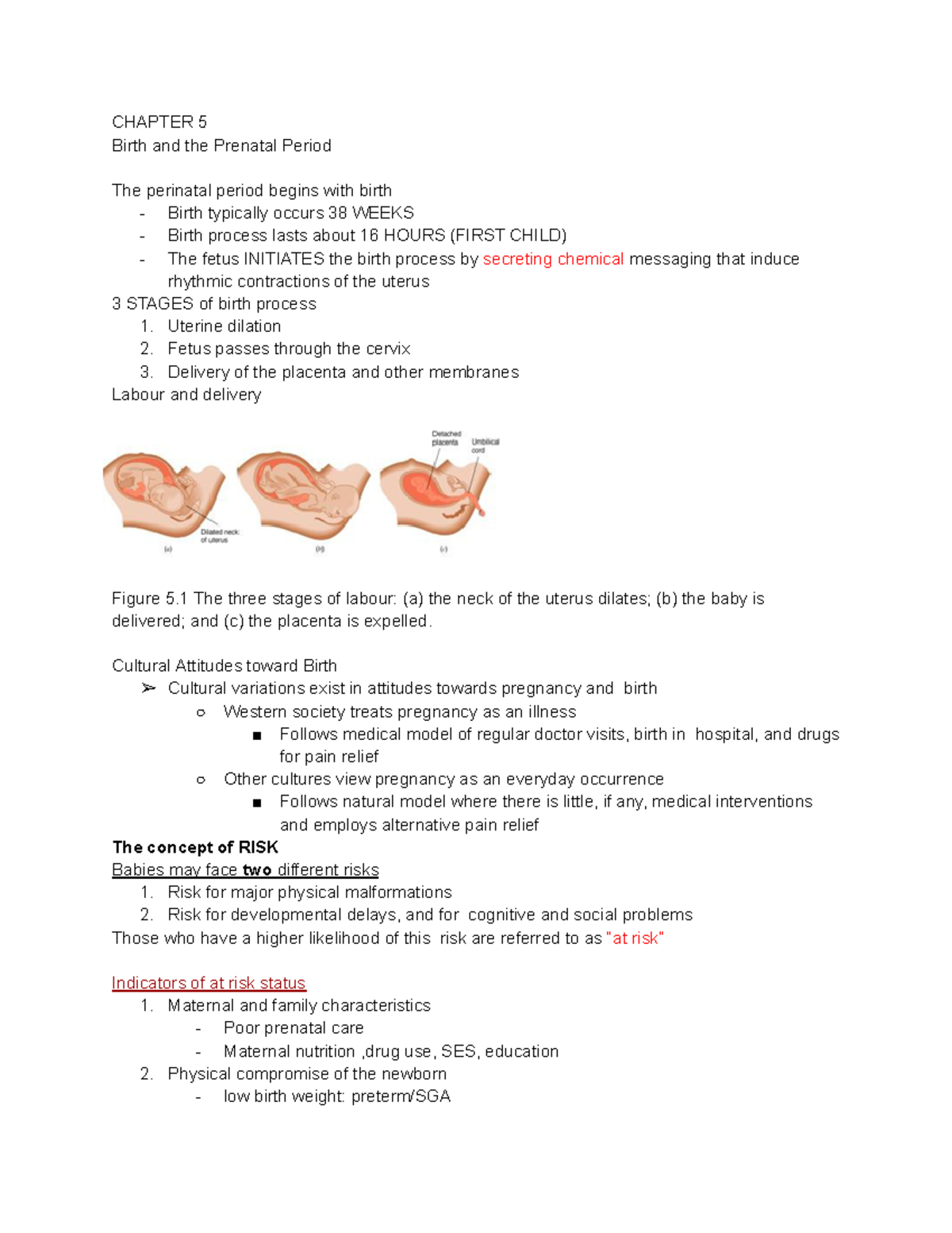PSY2105 - DR. BAIRD MT 2 - CHAPTER 5 Birth and the Prenatal Period The ...