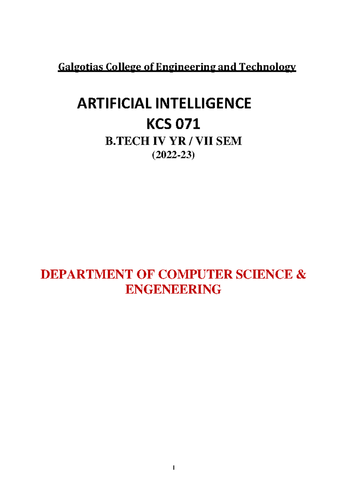 Unit IV-AI-KCS071 - Unit 4 AI notes - Galgotias College of Engineering ...