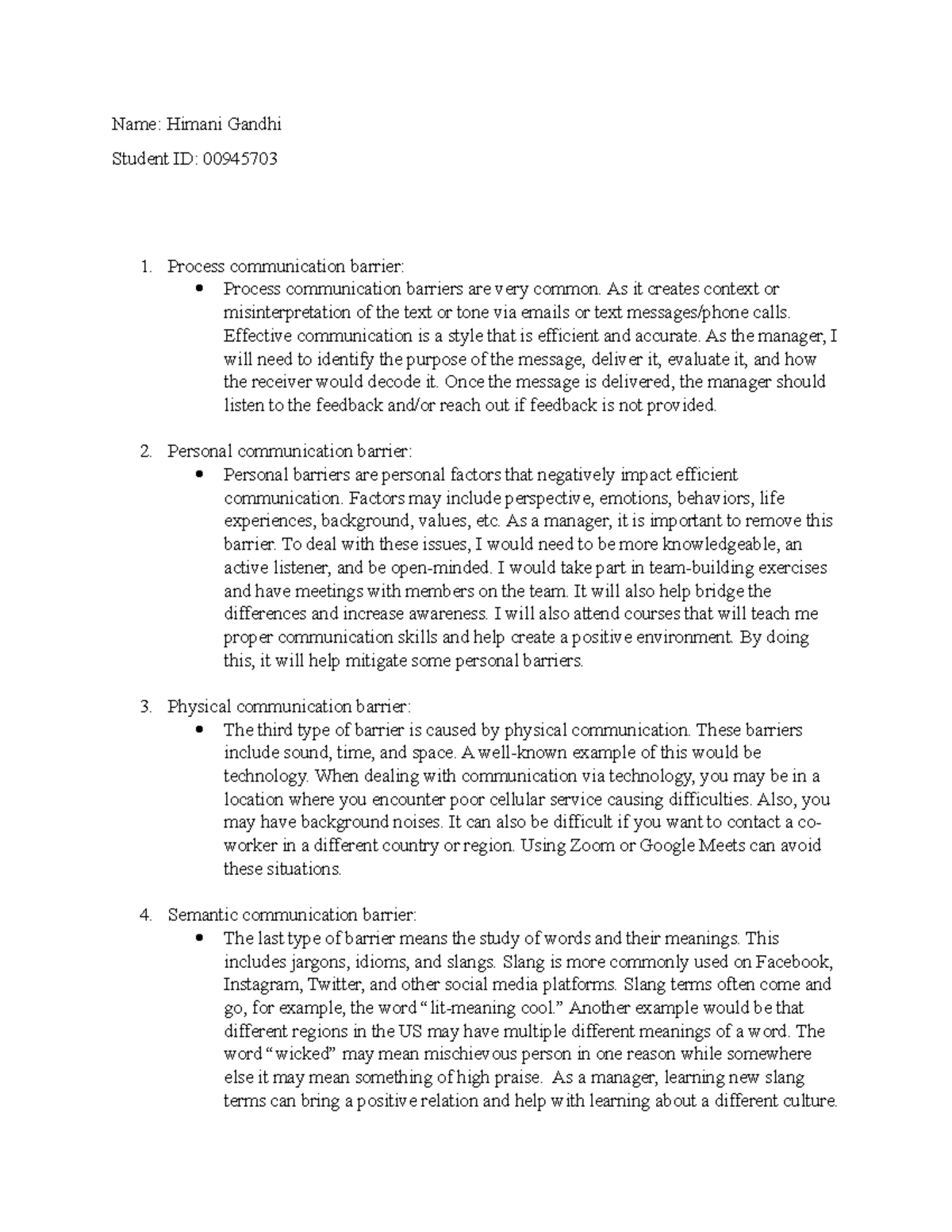 Task 4 QHT1 HG - Name: Himani Gandhi Student ID: 00945703 1. Process ...