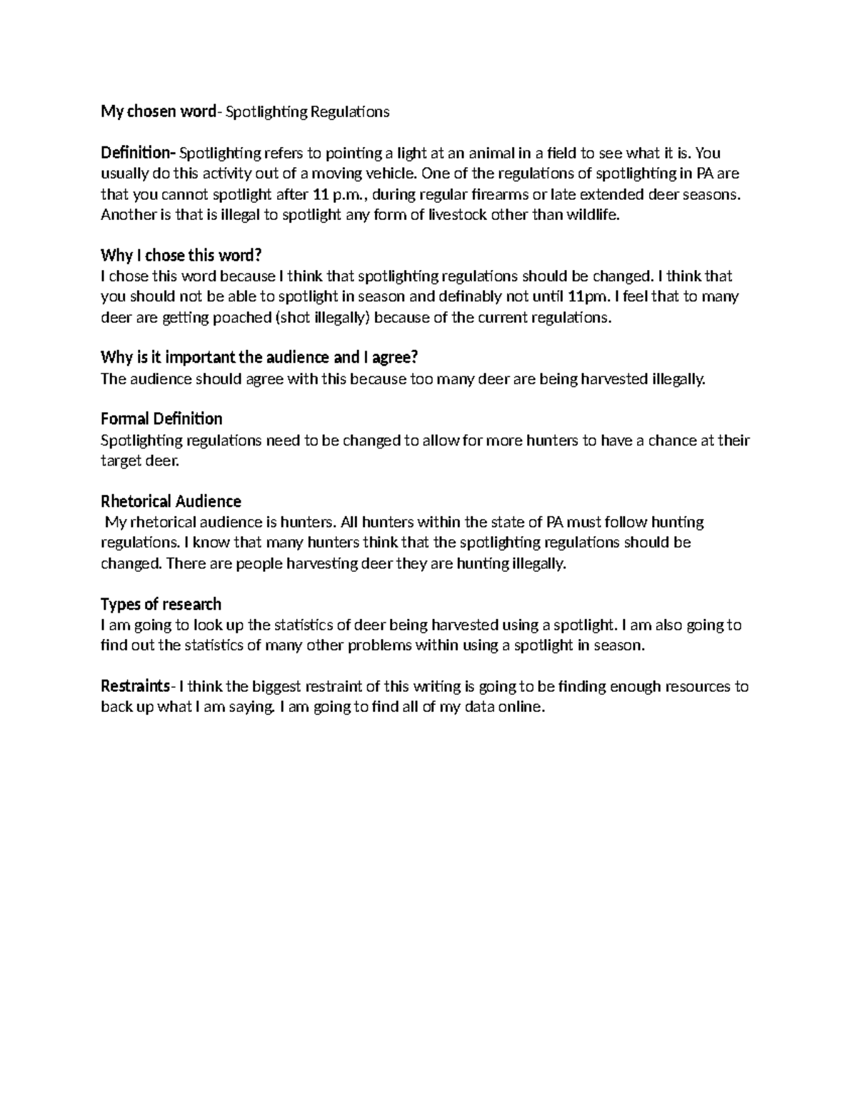 Spotlighting Regulations - My chosen word- Spotlighting Regulations ...