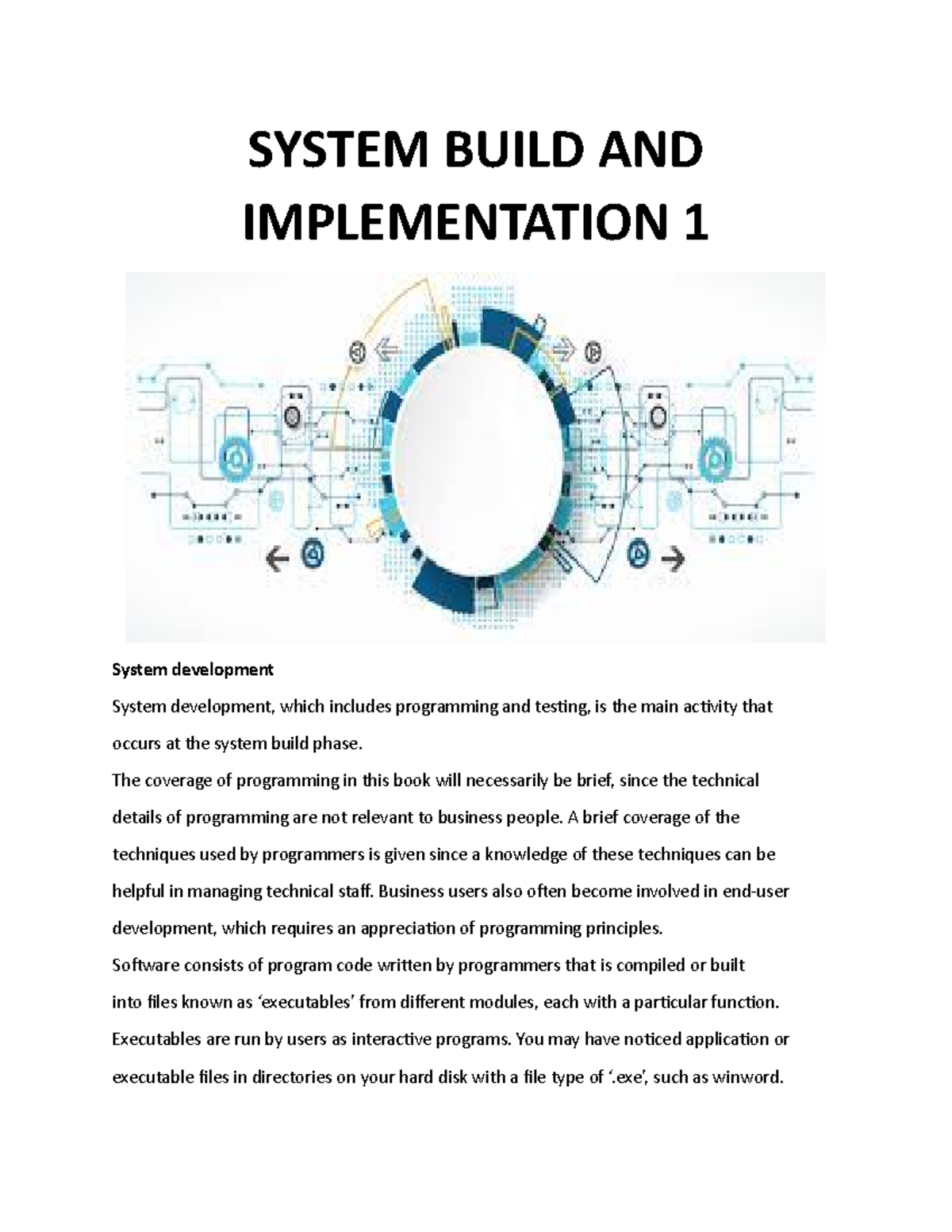 System Build AND Implementation 1 - SYSTEM BUILD AND IMPLEMENTATION 1 ...