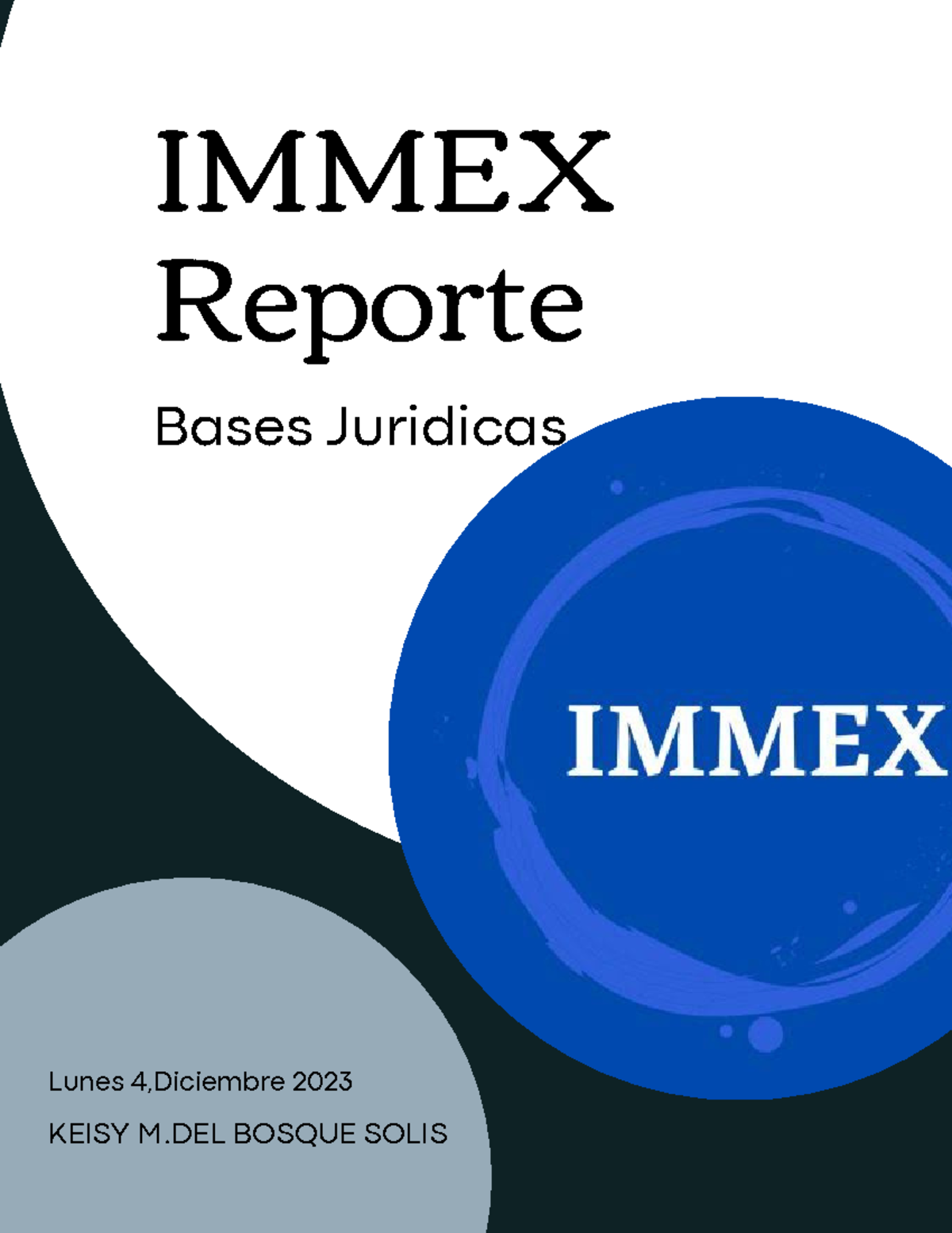 Immex - KEISY M BOSQUE SOLIS Lunes 4,Diciembre 2023 IMMEX Reporte Bases ...