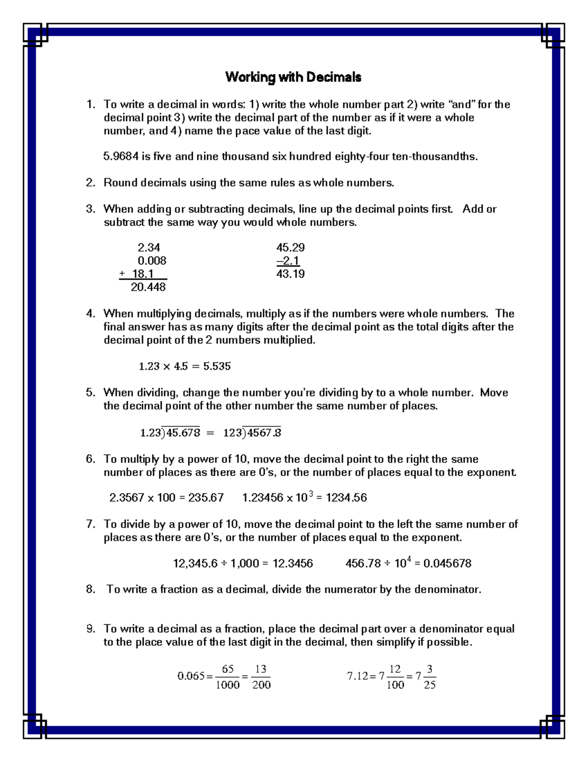 working-with-decimals-summary-working-with-decimals-to-write-a