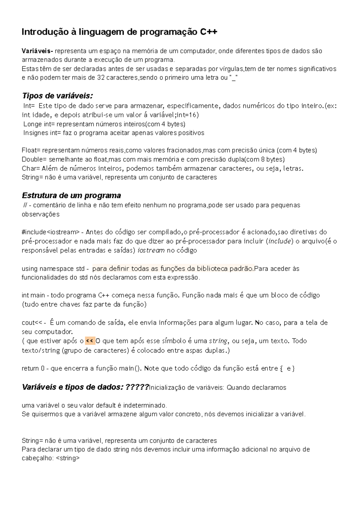 Introdução á linguagem de programação C - Introdução à linguagem de ...