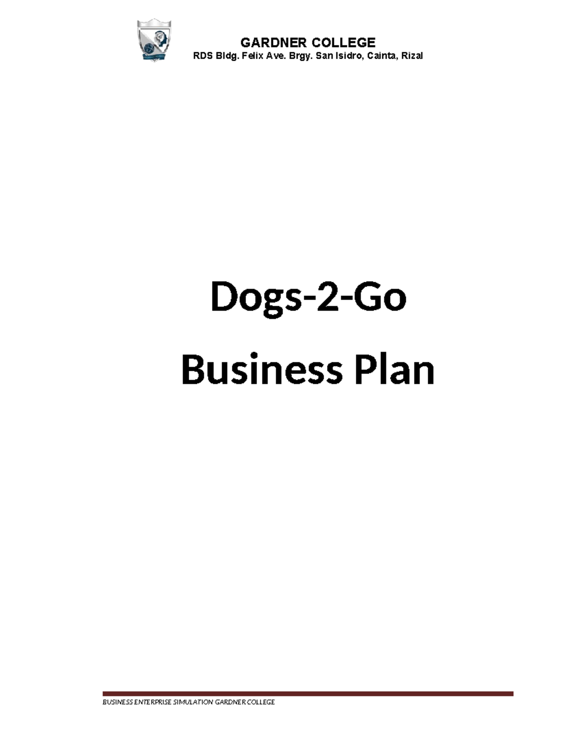Deloitte Dogs 2 Go Business Plan - RDS Bldg. Felix Ave. Brgy. San ...