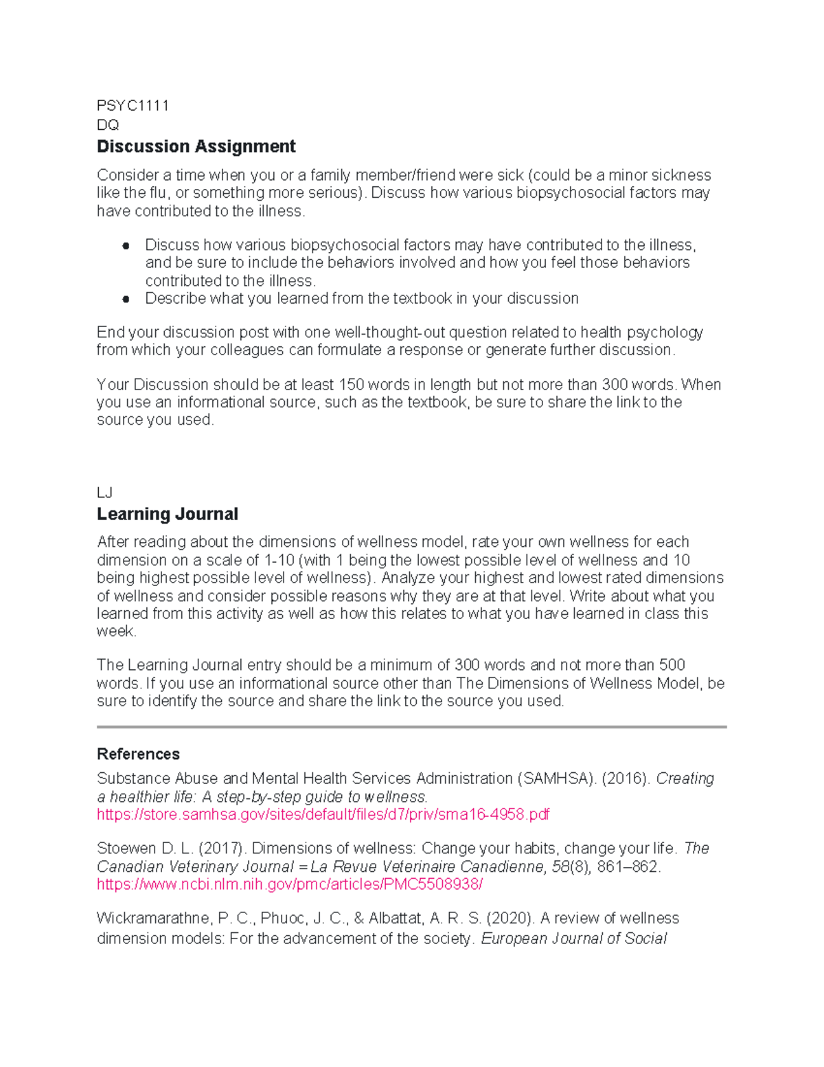 T4-WK1 - PSYC1 discussions and assignments - PSYC DQ Discussion ...