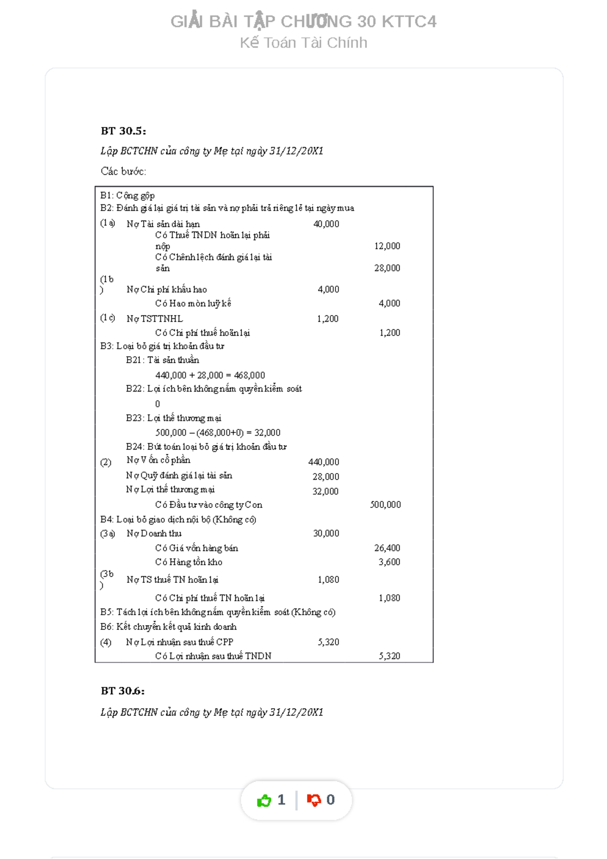 Giai-bai-tap-chuong-30-kttc4 - GIẢI BÀI TẬP CHƯƠNG 30 KTTC Kế Toán Tài ...
