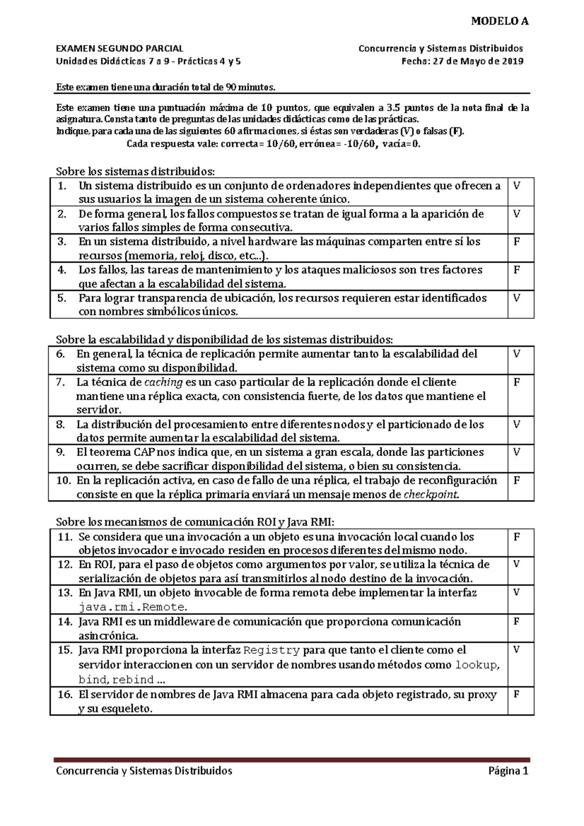 Segundo Parcial 2019 - EXAMEN SEGUNDO PARCIAL Concurrencia Y Sistemas ...