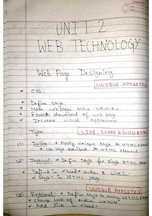 WT UNIT 1 - It is web technology notes of b.tech cse 3rd year. - Btech ...