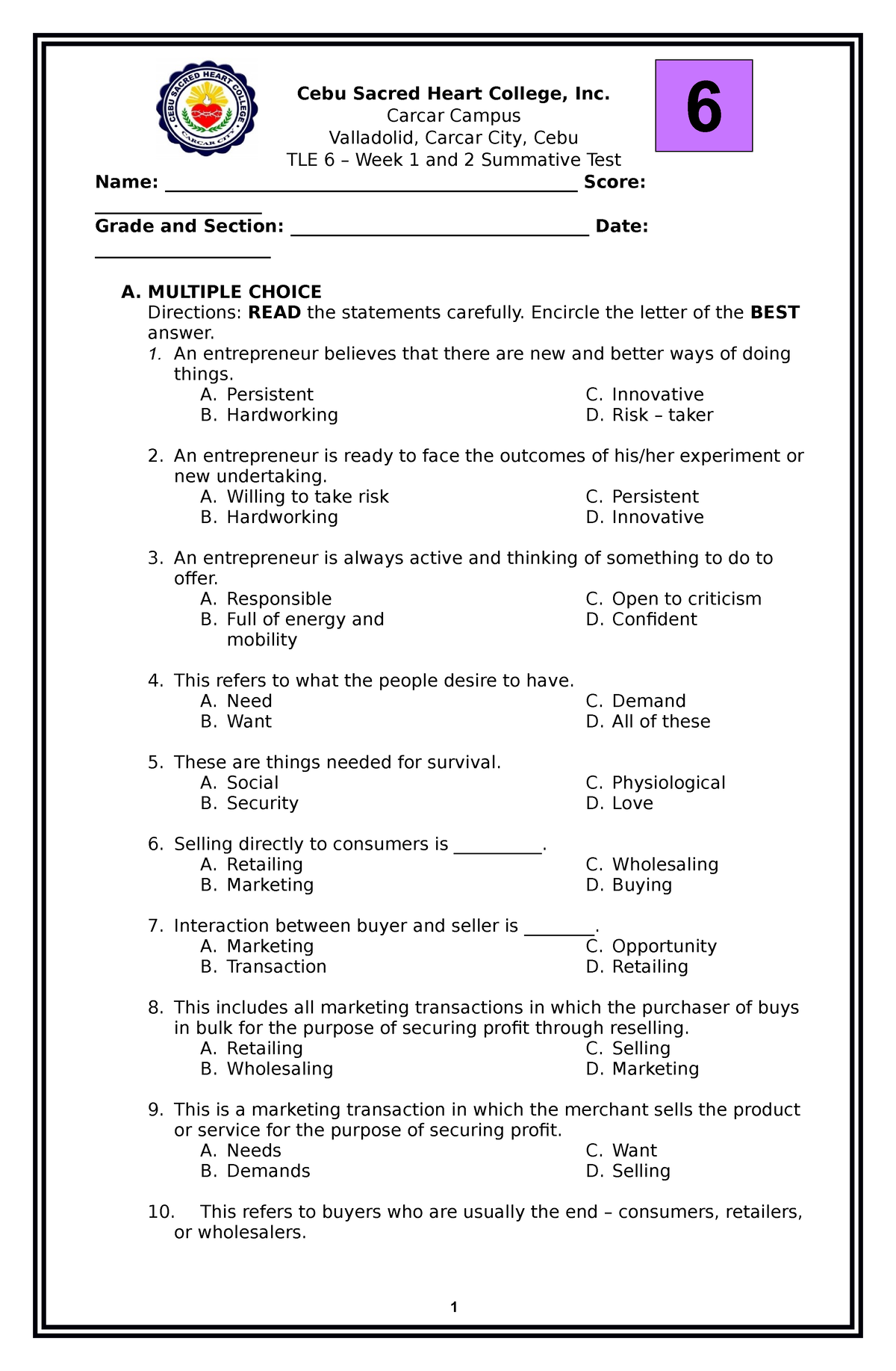 Technology And Livelihood Education Grade 6 Tle 6 Home Economics Technology This Course Is 2468